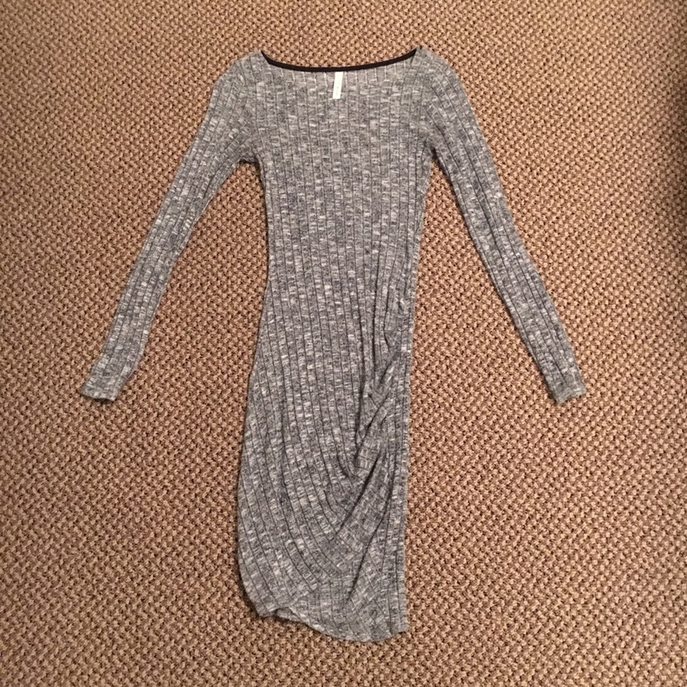 Gray Long Sleeve Dress